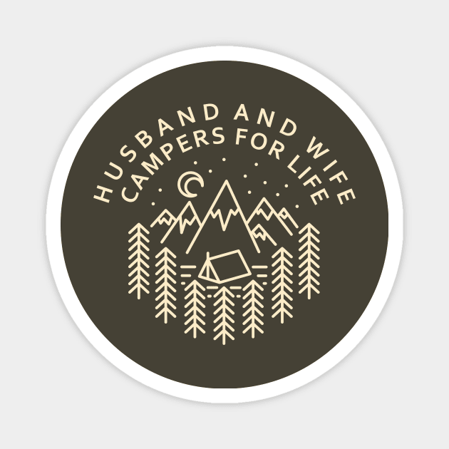 Husband and Wife Campers For Life Magnet by lowercasev